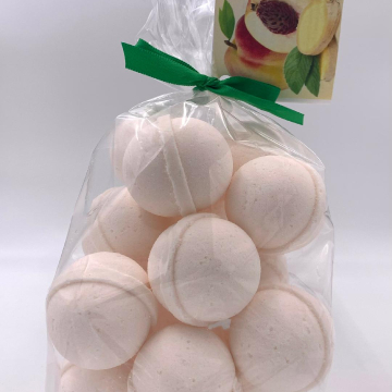 14 bath bombs Ginger Peach (Pier 1 Type) gift bag bath fizzies, great for dry skin, shea, cocoa, 7 ultra rich oils
