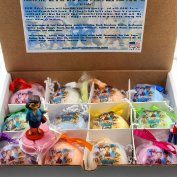 Paw Patrol Bath Bombs For Kids With Surprise Toys Inside (Paw Patrol) USA made, Natural, Organic XL 5 oz Gift Set For Girls/Boy
